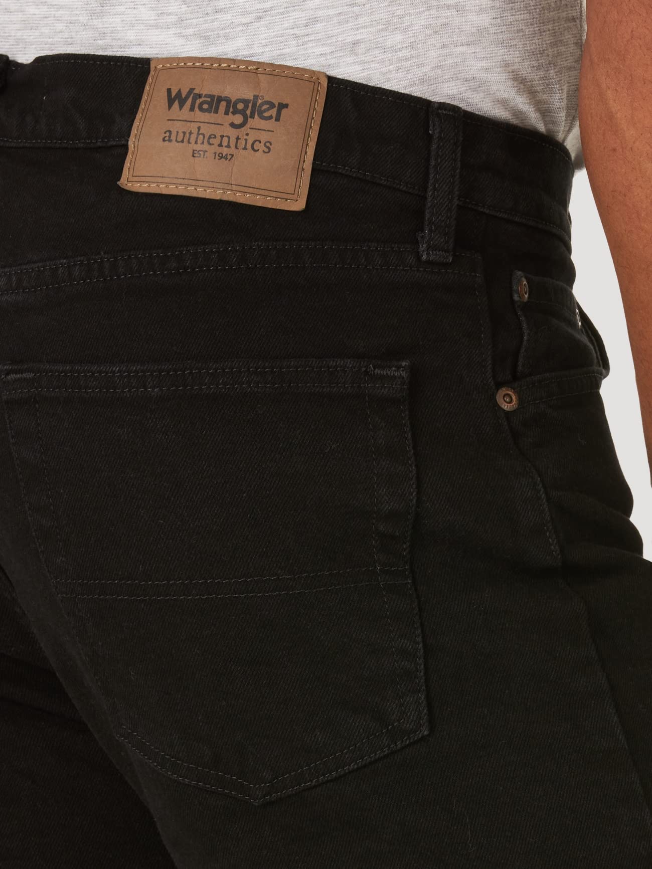 Wrangler Authentics Men's Classic Relaxed Fit Five Pocket Jean Short, Jet Black, 34