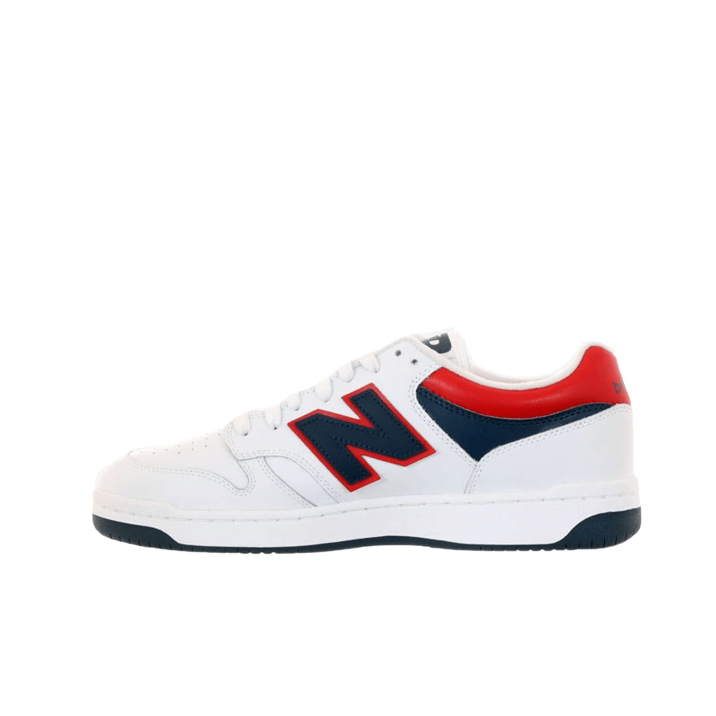 New Balance Unisex-Adult BB480 V1 Sneaker, White/Natural Indigo/Team Red, 4