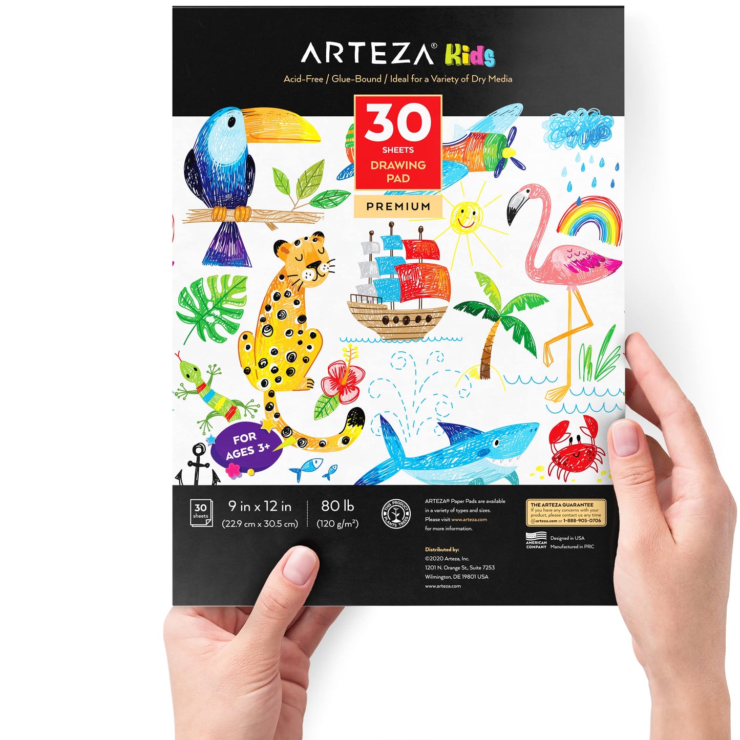 Arteza Kids Drawing Pad, 9" x 12" - Set of 2