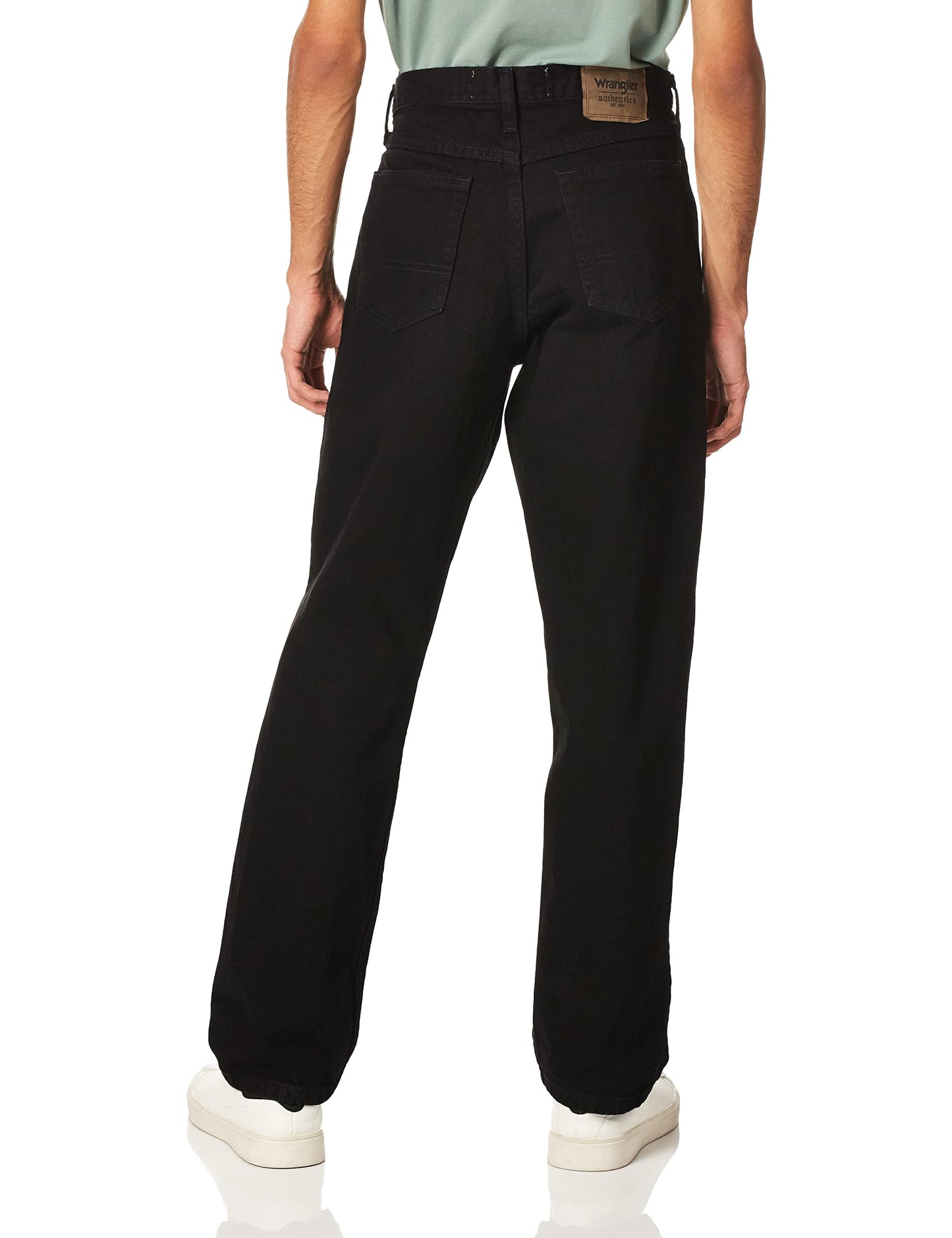Wrangler Authentics Men's Classic 5-Pocket Relaxed Fit Cotton Jean, Black, 40W x 34L