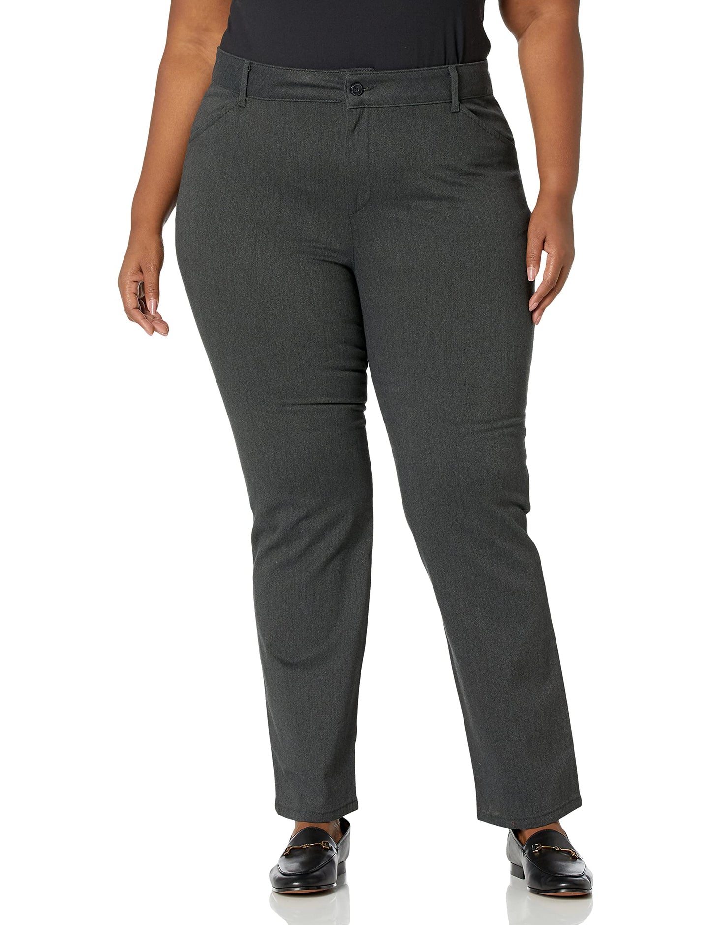 Lee Women's Relaxed Fit All Day Straight Leg Pant Charcoal Heather 18