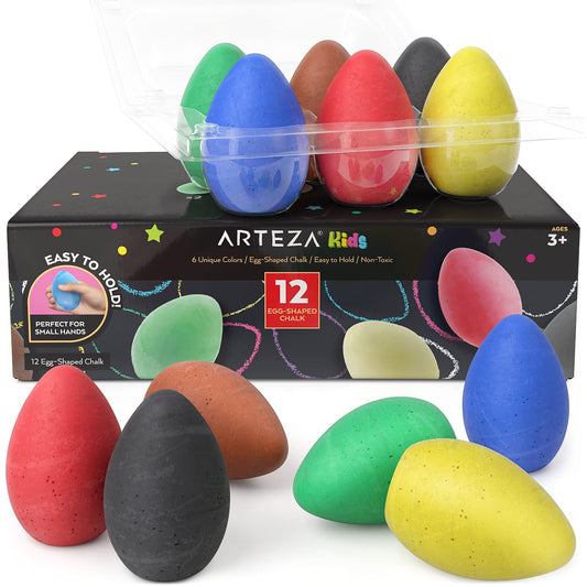 Arteza Kids Egg Shaped Chalk - Set of 12