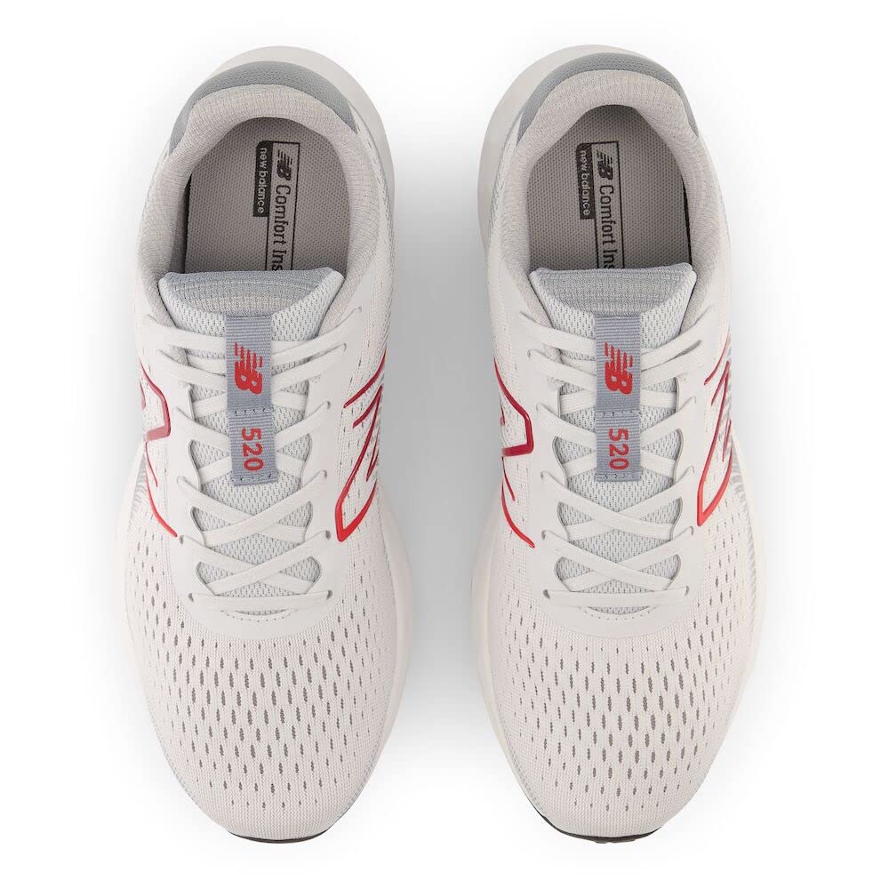 New Balance Men's 520 V8 Running Shoe, Grey/Red, 7