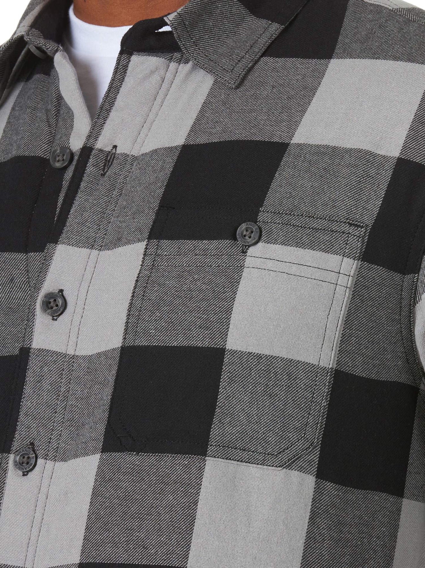 Wrangler Authentics Men's Long Sleeve Sherpa Lined Shirt Jacket, Grey Buffalo, Medium