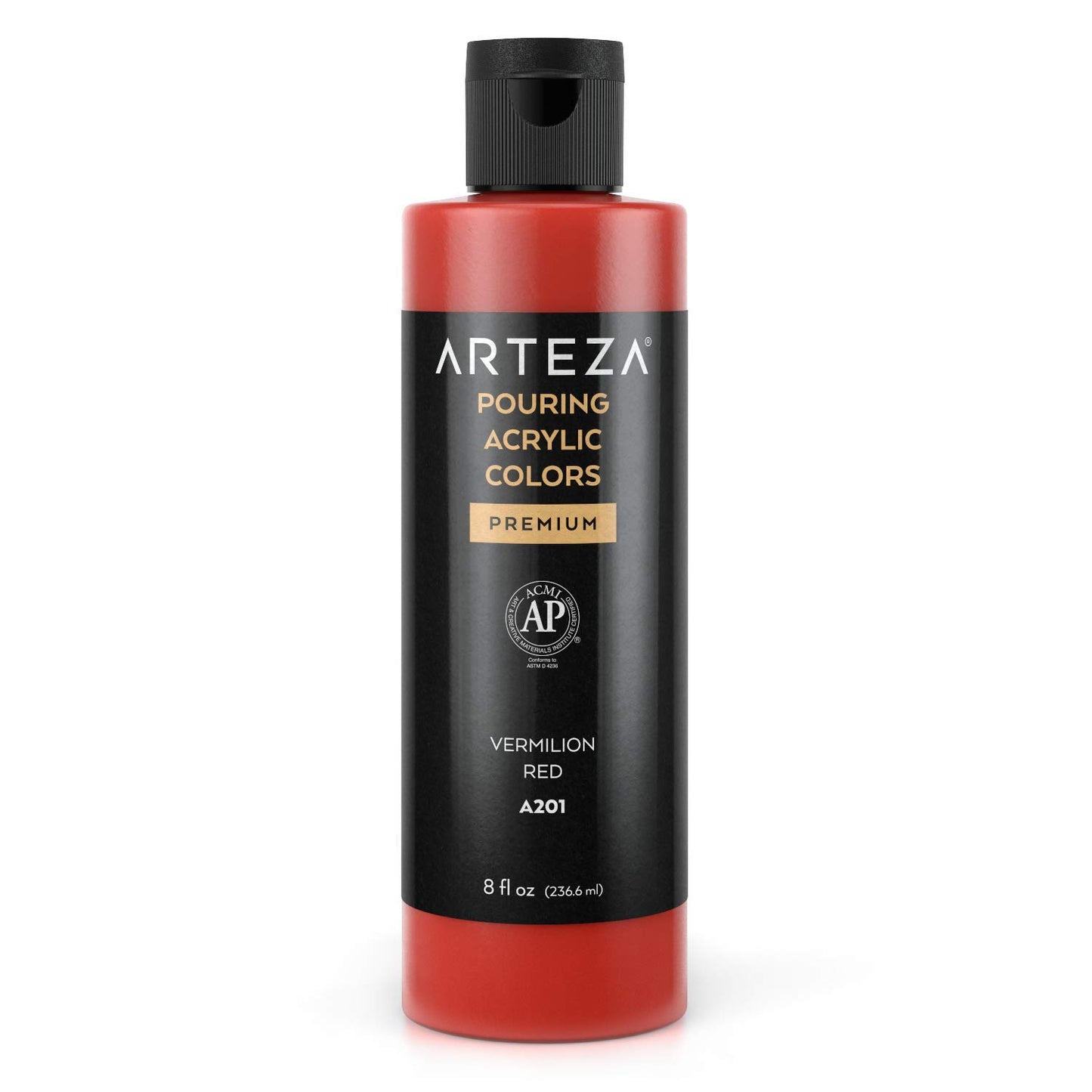 Arteza Pouring Acrylic Paint, 8oz Bottle - A201 Vermilion Red