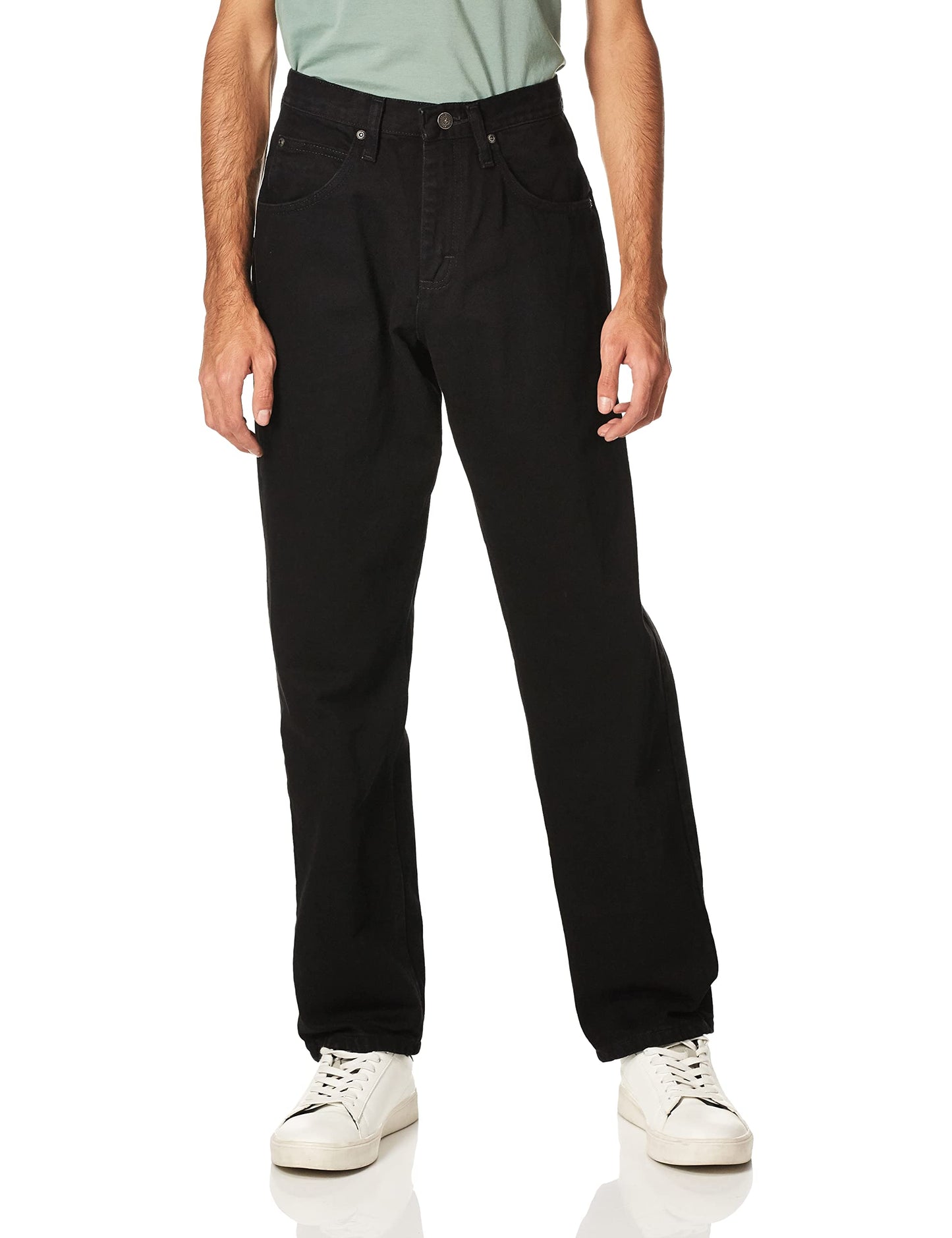 Wrangler Authentics Men's Classic 5-Pocket Relaxed Fit Cotton Jean, Black, 38W x 30L