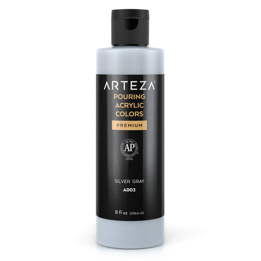 Arteza Pouring Acrylic Paint, 8oz Bottle - A002 Silver Gray