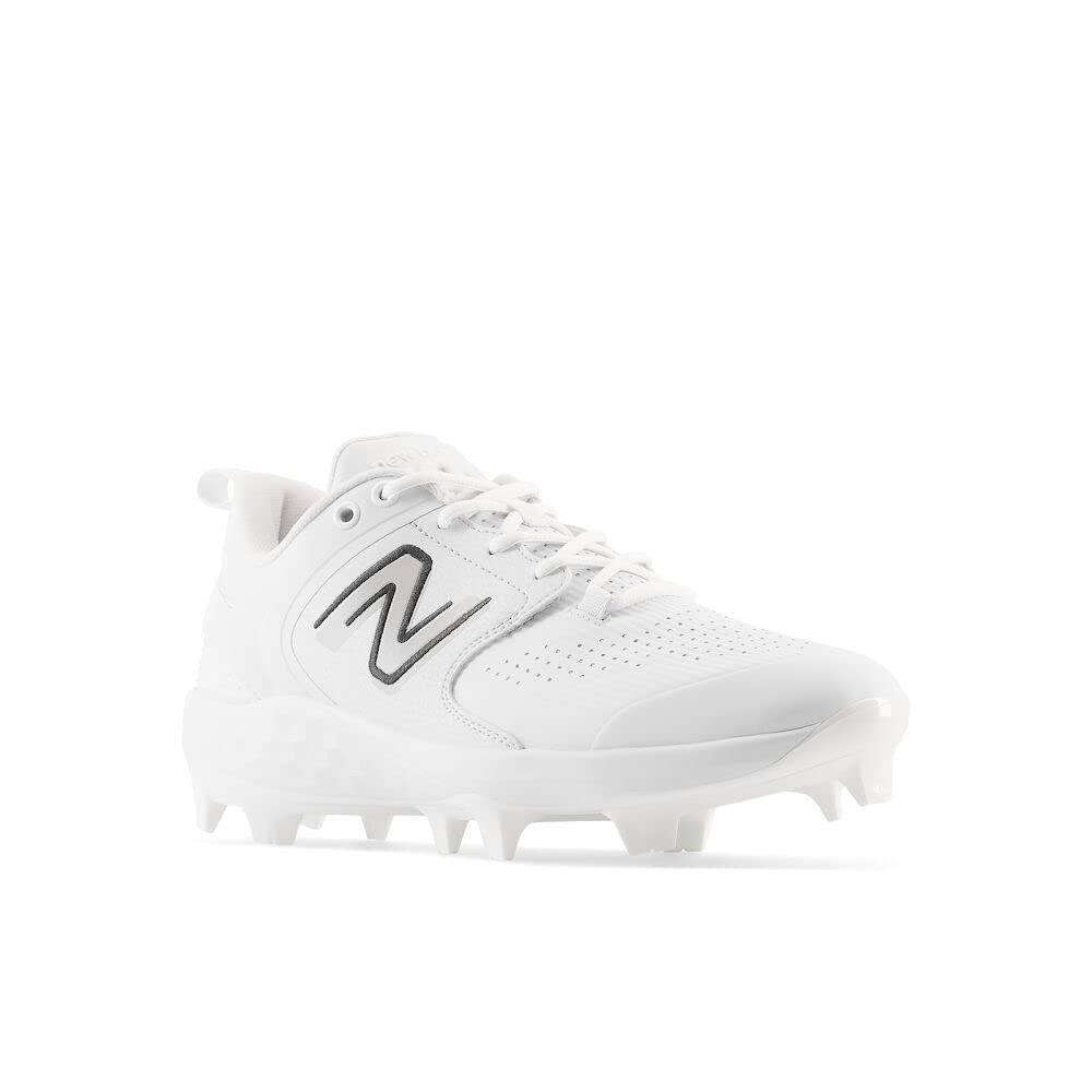 New Balance Men's Fresh Foam 3000 V6 Molded Baseball Shoe, Synthetic White/White, 12.5
