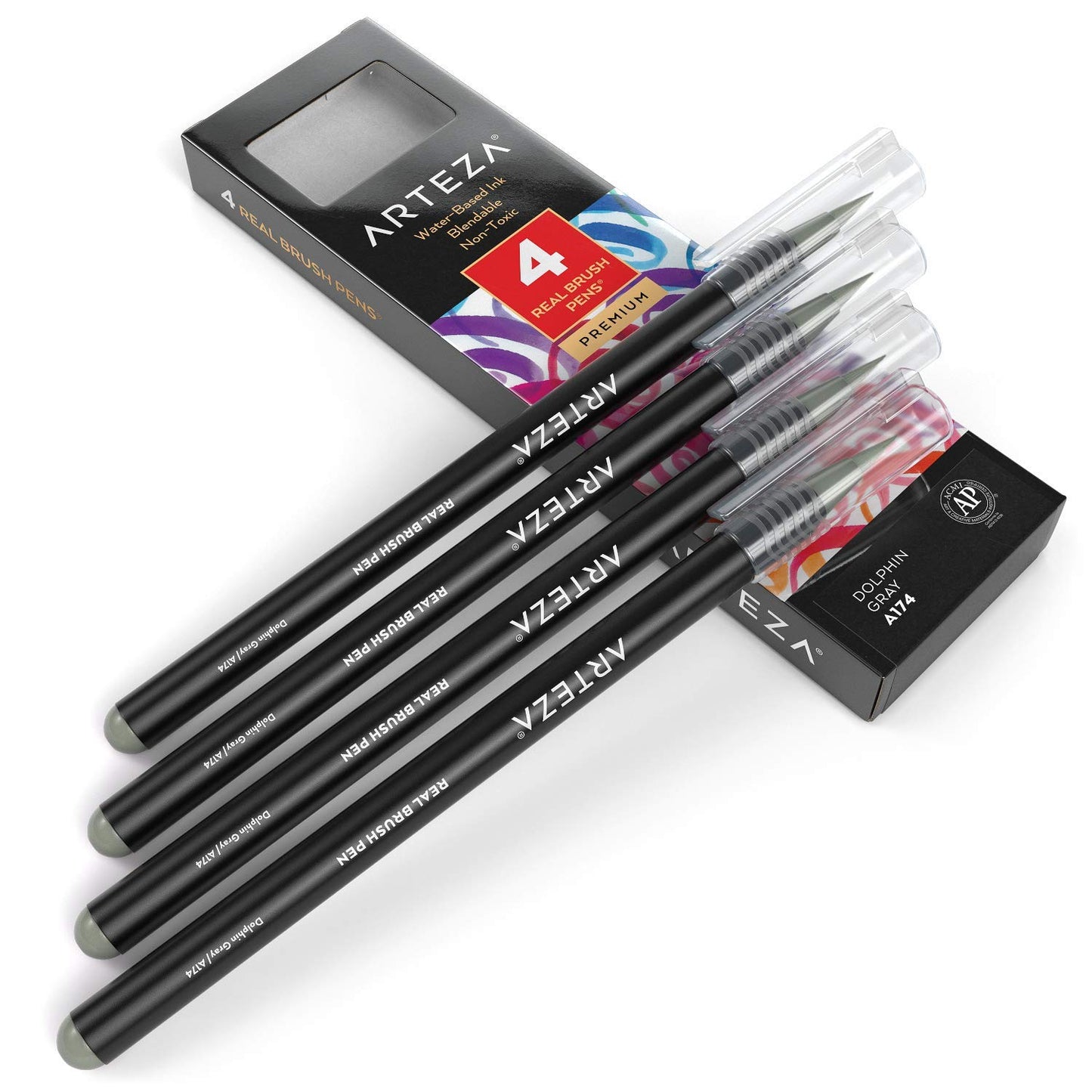 Arteza Real Brush Pens®, A174 Dolphin Gray - 4 Pack