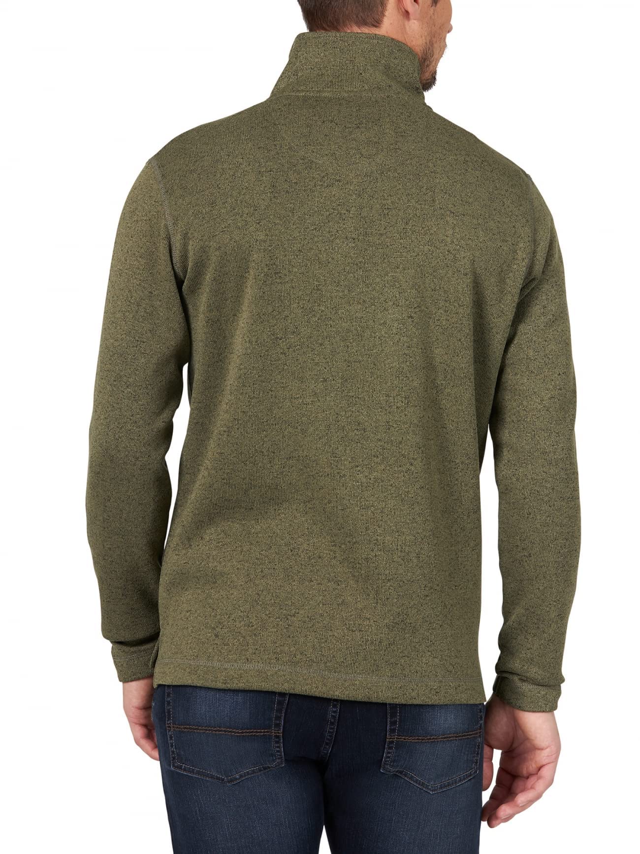 Wrangler Authentics Men's Long Sleeve Fleece Quarter-Zip, Olive Night, Medium