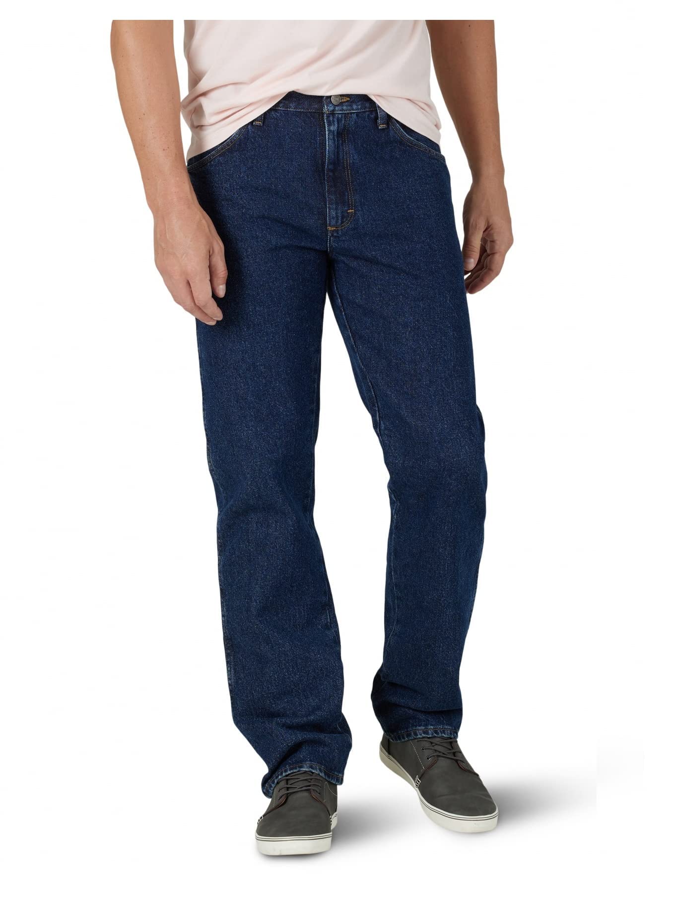 Wrangler Authentics Men's Classic 5-Pocket Regular Fit Cotton Jean, Dark Rinse, 38W x 30L