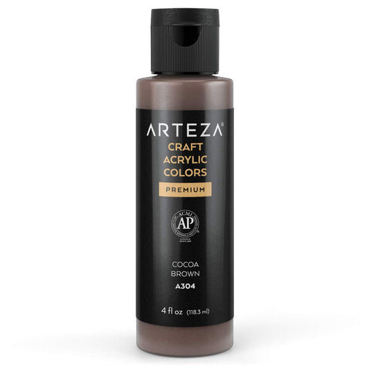 Arteza Craft Acrylic Paint, 4oz Bottle - A304 Cocoa Brown