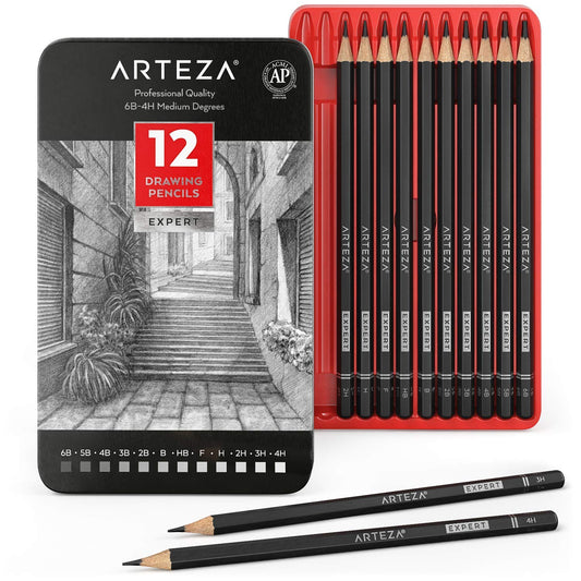 Arteza Expert Drawing Pencils - Set of 12