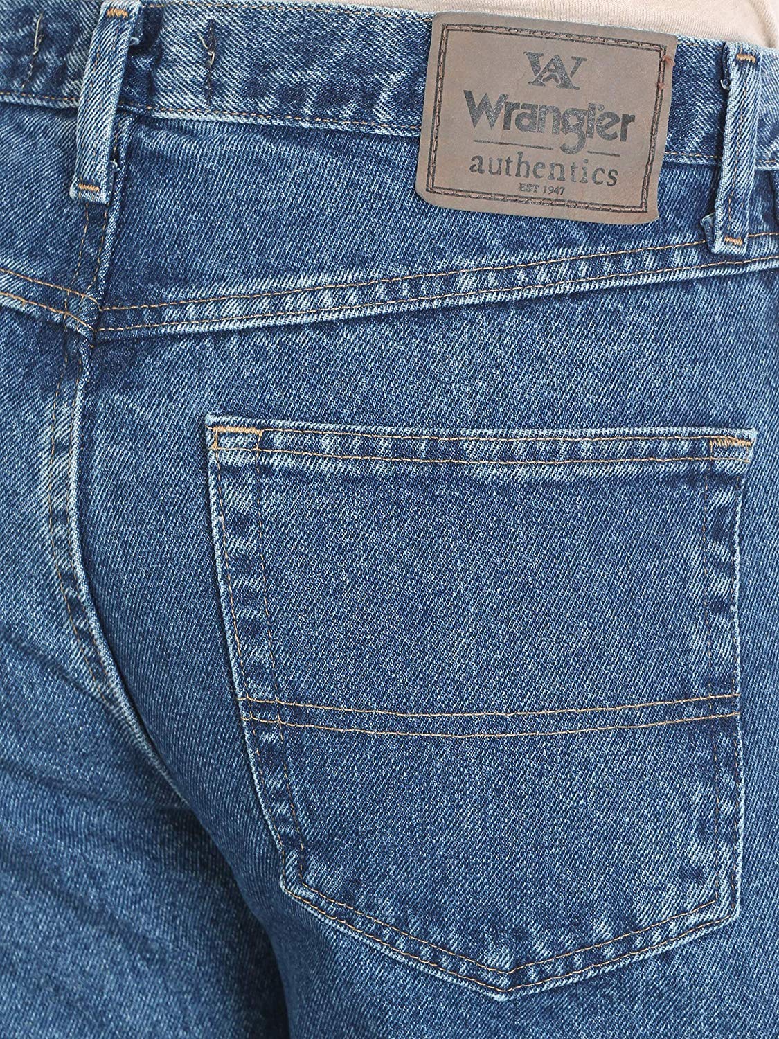 Wrangler Authentics Men's Classic 5-Pocket Regular Fit Cotton Jean, Stonewash Mid, 42W x 32L