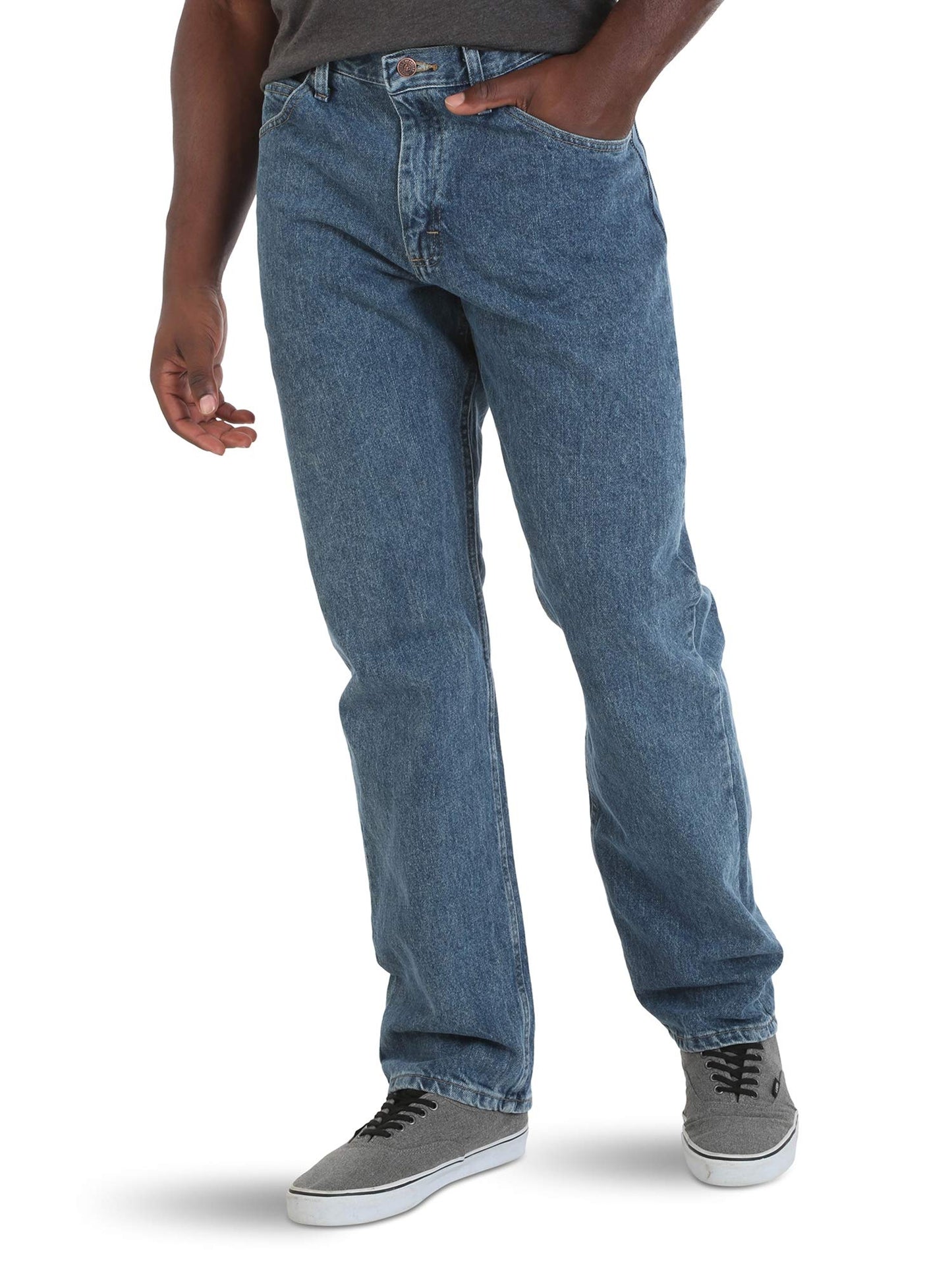 Wrangler Authentics Men's Classic 5-Pocket Relaxed Fit Cotton Jean, Vintage Stonewash, 38W x 32L
