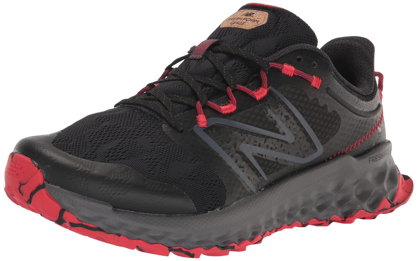 New Balance Men's Fresh Foam Garoe V1 Trail Running Shoe, Black/True Red/Magnet, 7.5