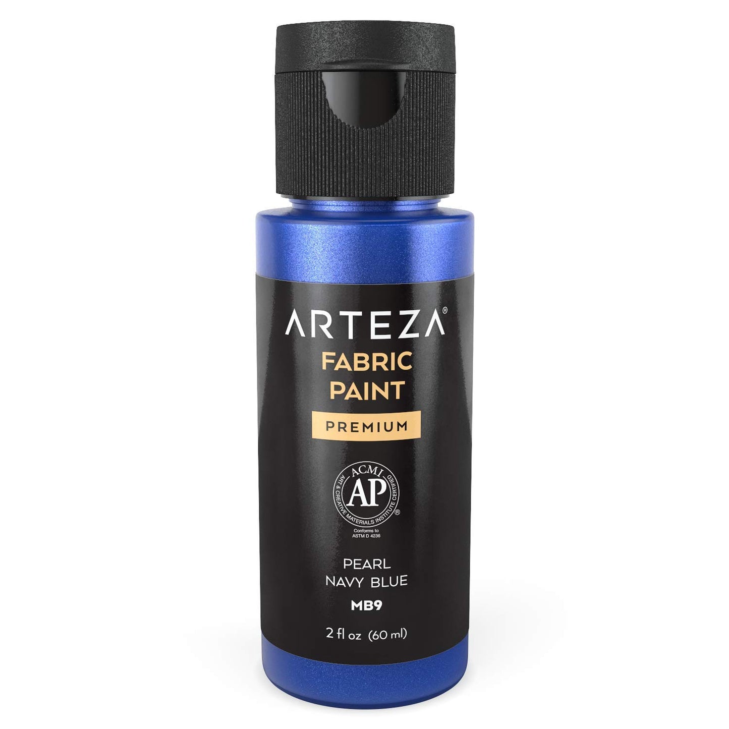 Arteza Fabric Paint, Metallic, 2oz Bottles - Set of 14