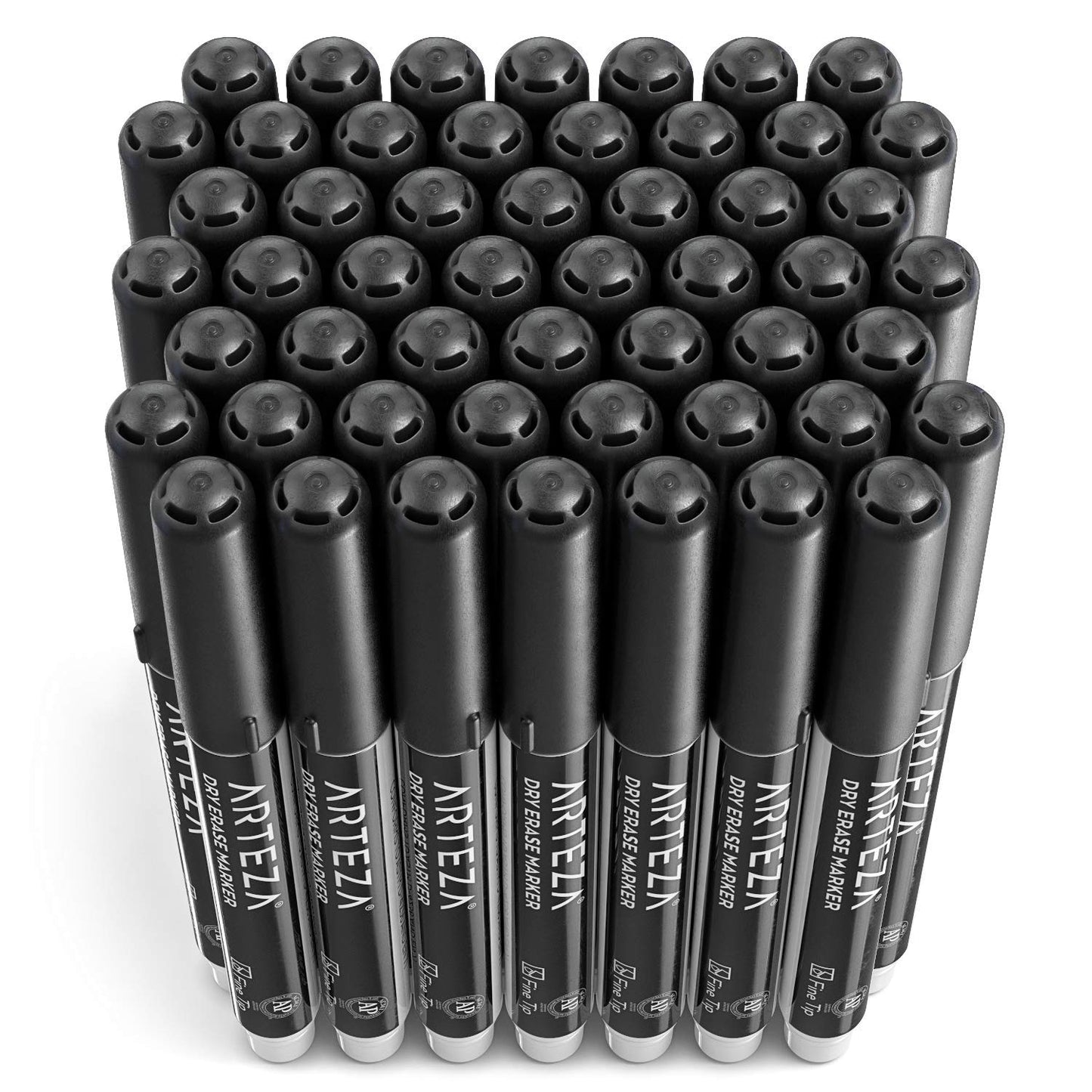 Arteza Dry Erase Markers, Black, Fine Tip - Pack of 52