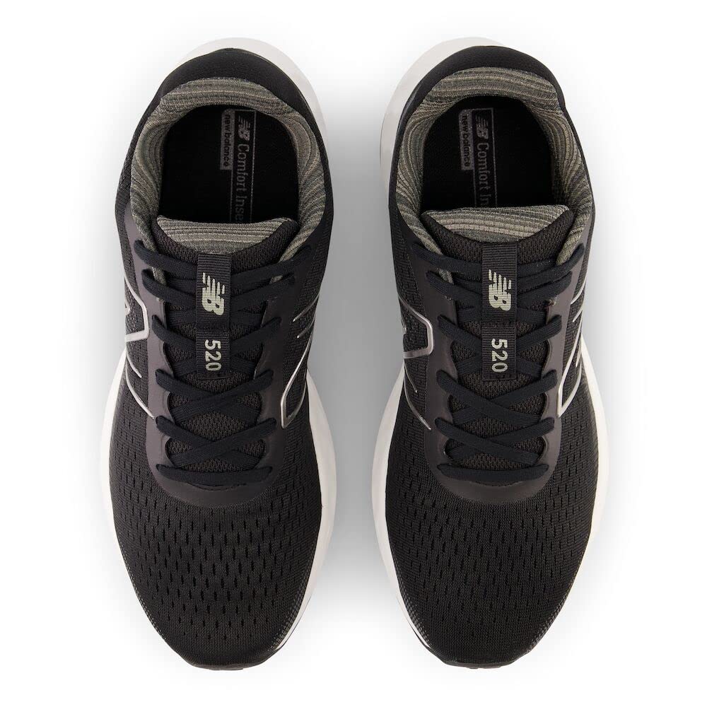 New Balance Men's 520 V8 Running Shoe, Black/White, 8