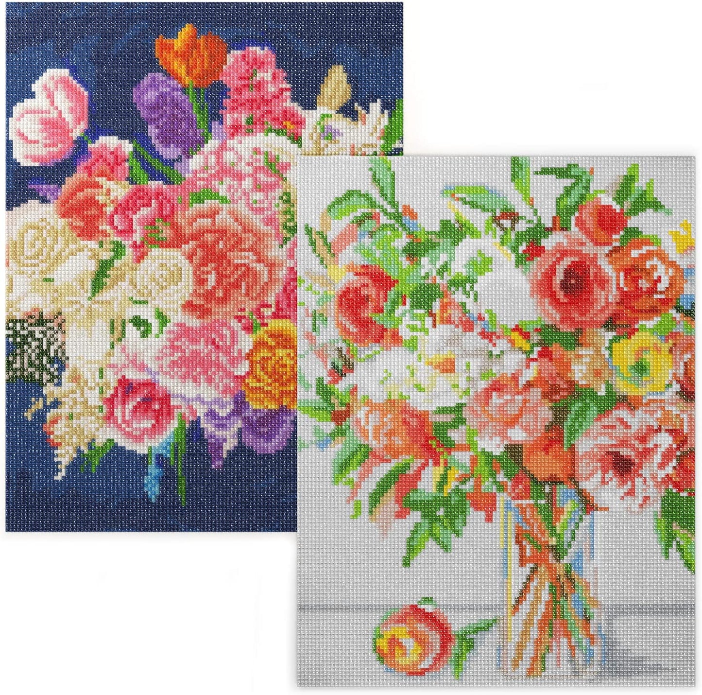 Arteza Diamond Painting Craft Set, Pastel Floral, 12" x 16" - Set of 2