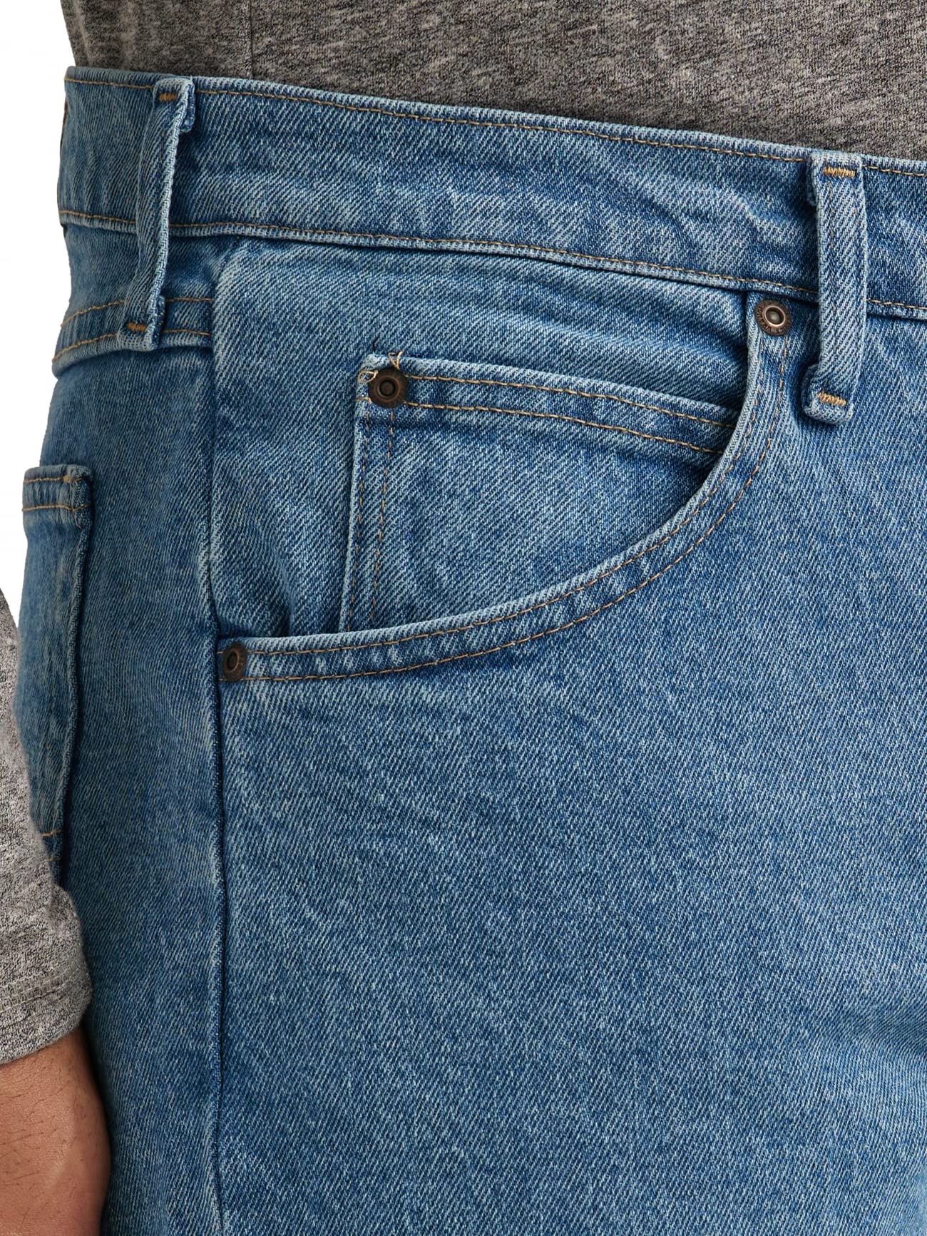 Wrangler Authentics Men's Classic 5-Pocket Relaxed Fit Jean, Light Stonewash Flex, 42W x 32L
