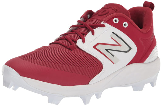 New Balance Men's Fresh Foam 3000 V6 Molded Baseball Shoe, Team Crimson/White, 16