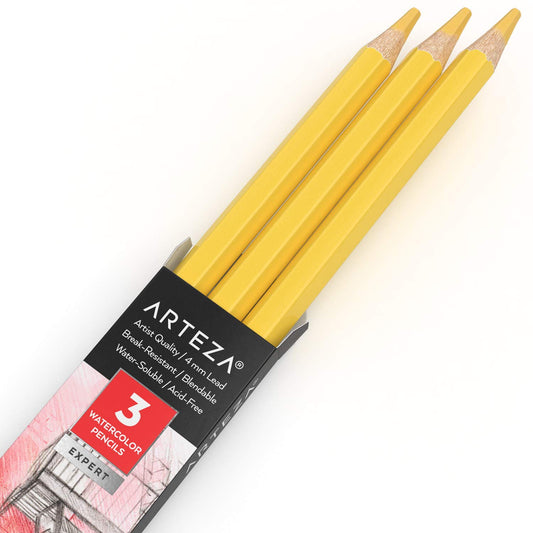 Arteza Expert Watercolor Pencil, A102 Jasmine Yellow - 3 Pack