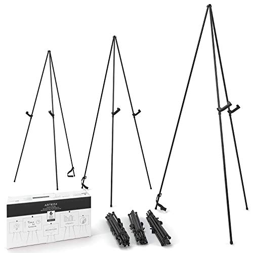 Arteza Display Easel, Black Steel, 63" - Pack of 6