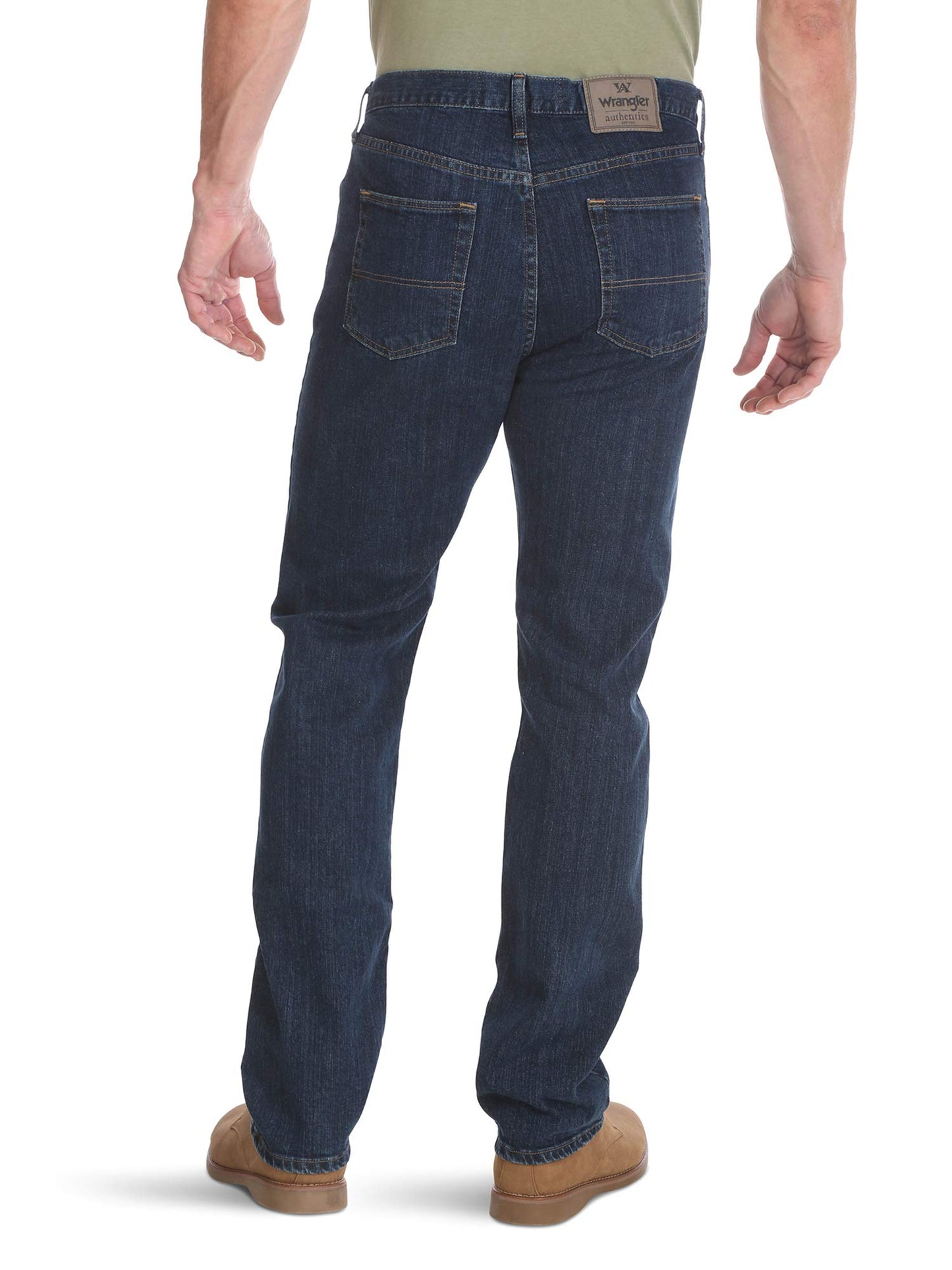 Wrangler Authentics Men's Classic 5-Pocket Regular Fit Jean, Dark Indigo Flex, 36W x 30L