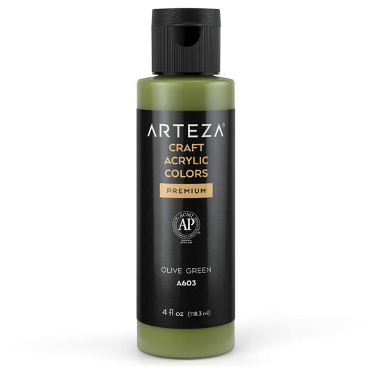 Arteza Craft Acrylic Paint, 4oz Bottle - A603 Olive Green