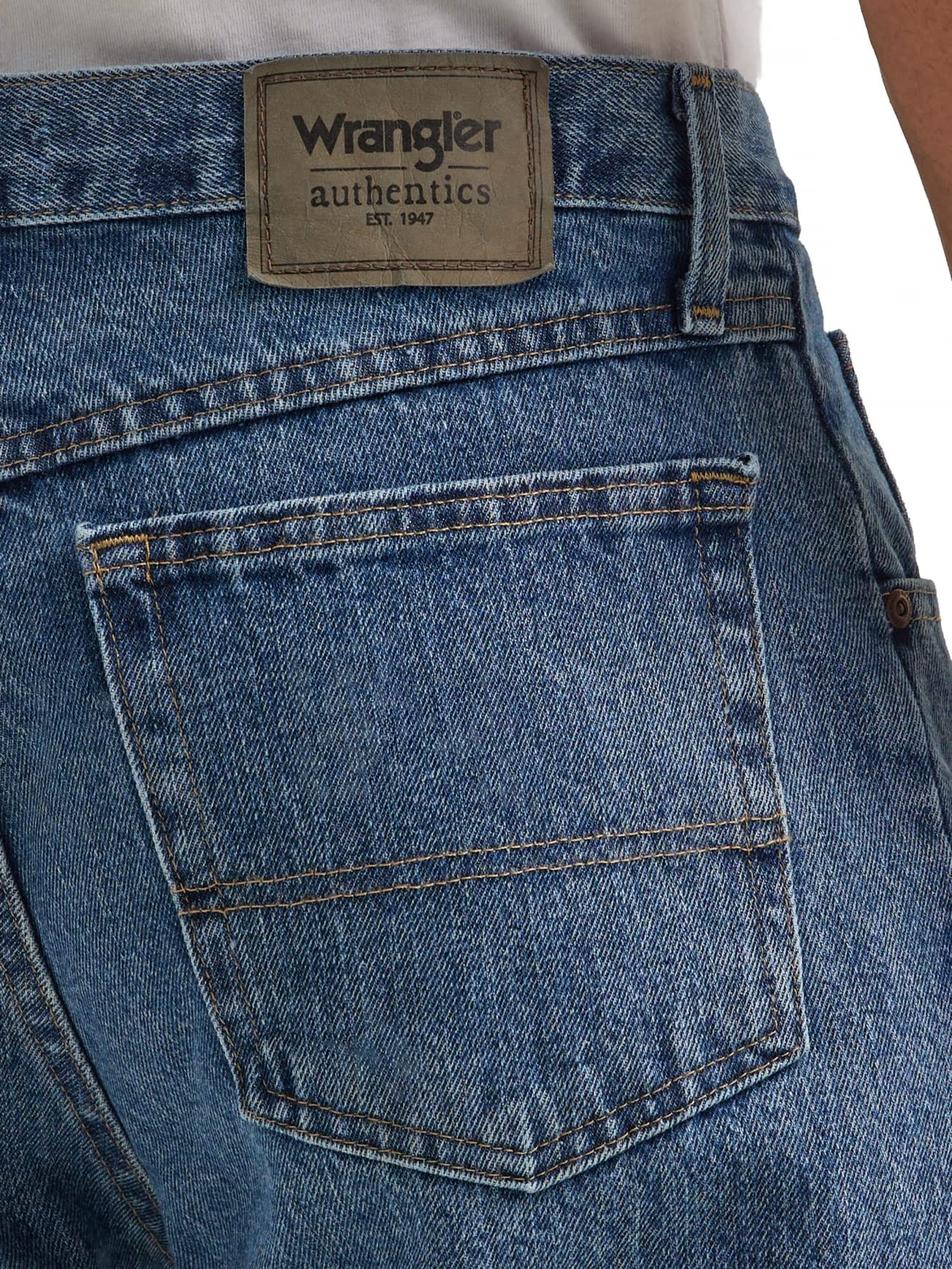 Wrangler Authentics Men's Classic 5-Pocket Regular Fit Cotton Jean, Vintage Blue Grey, 35W x 30L
