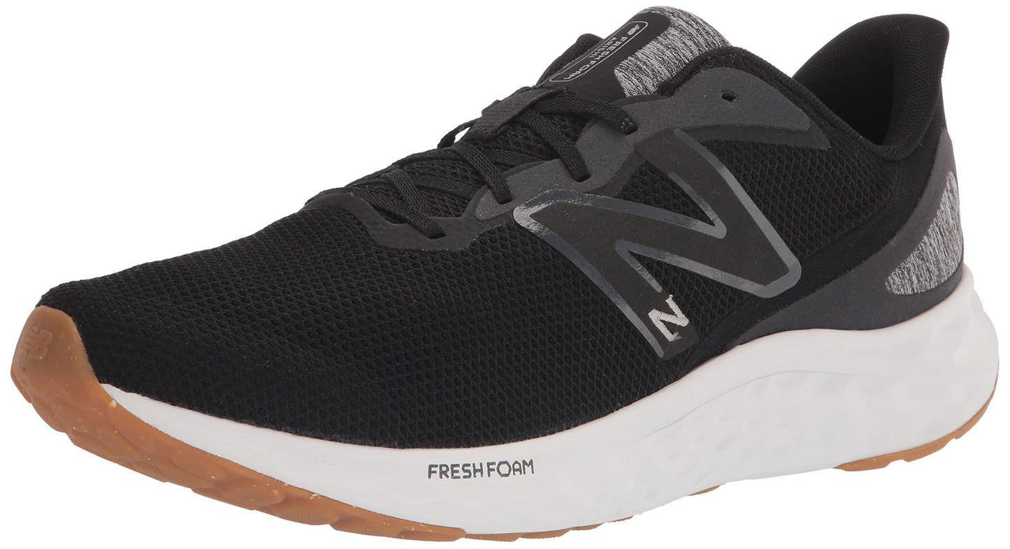 New Balance Men's Fresh Foam Arishi V4 Running Shoe, Black/Silver Metallic/Gum 2, 11