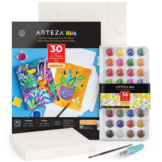 Arteza Kids Watercolor Painting Art Set