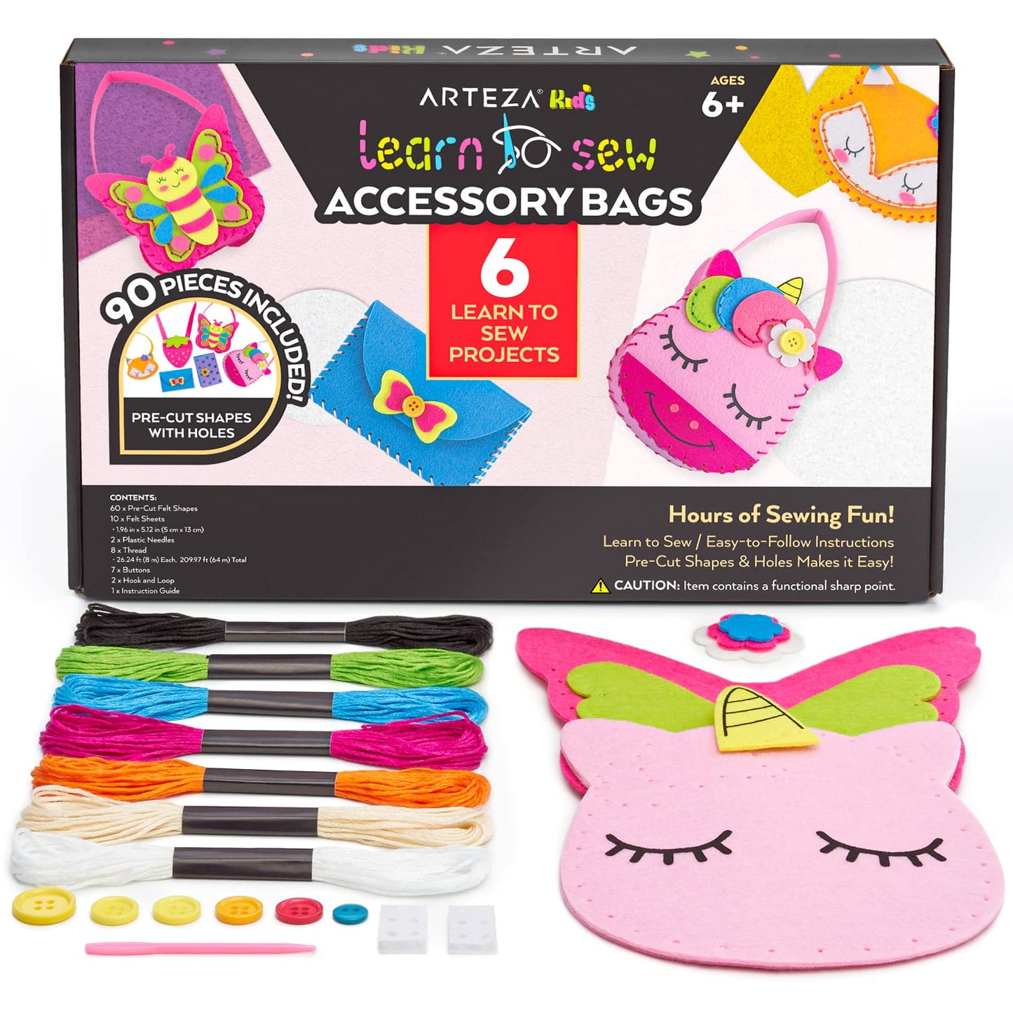 Arteza Kids Learn to Sew, Accessory Bags