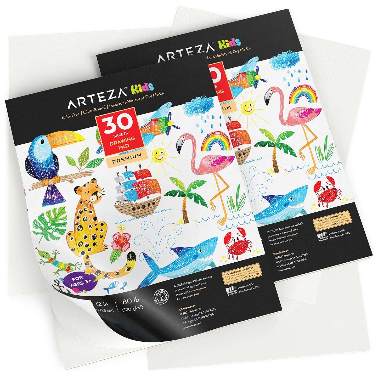 Arteza Kids Drawing Pad, 9" x 12" - Set of 2