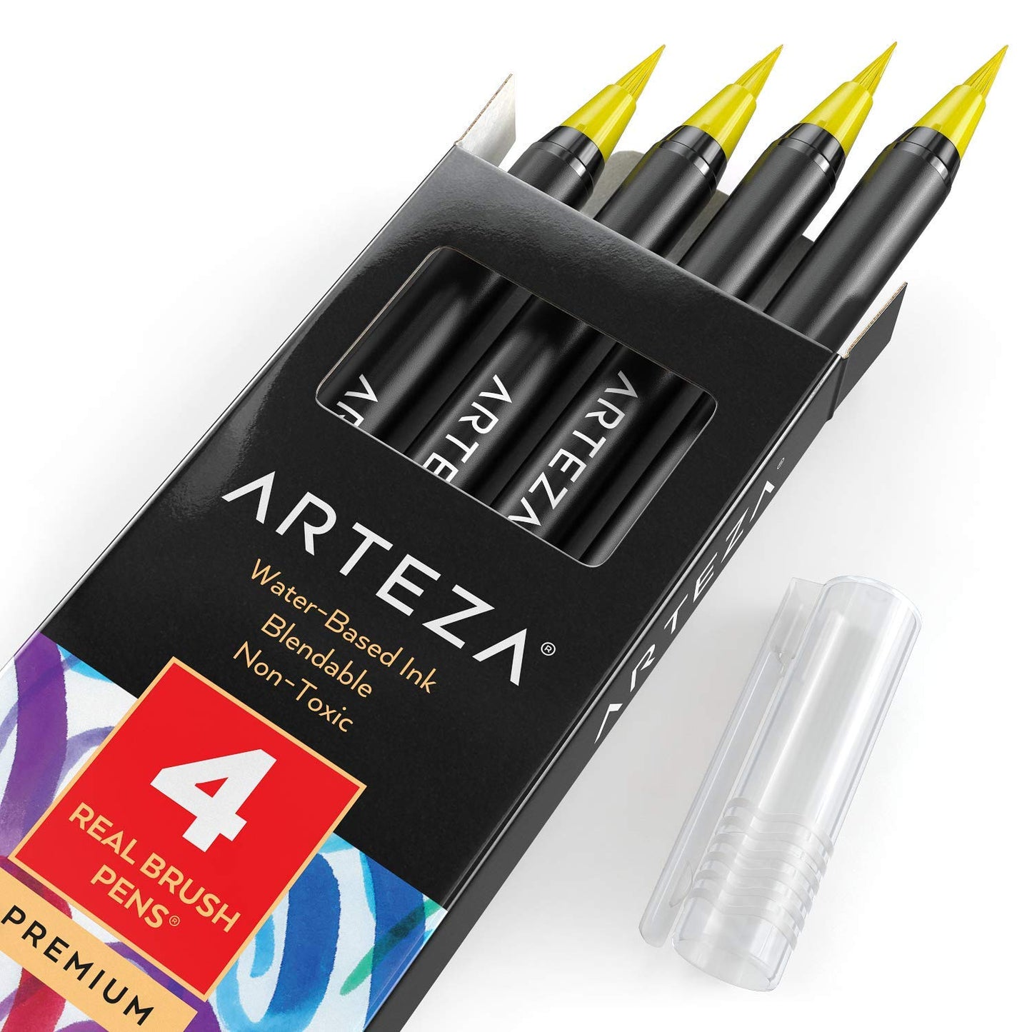 Arteza Real Brush Pens®, A151 Acid Yellow - 4 Pack