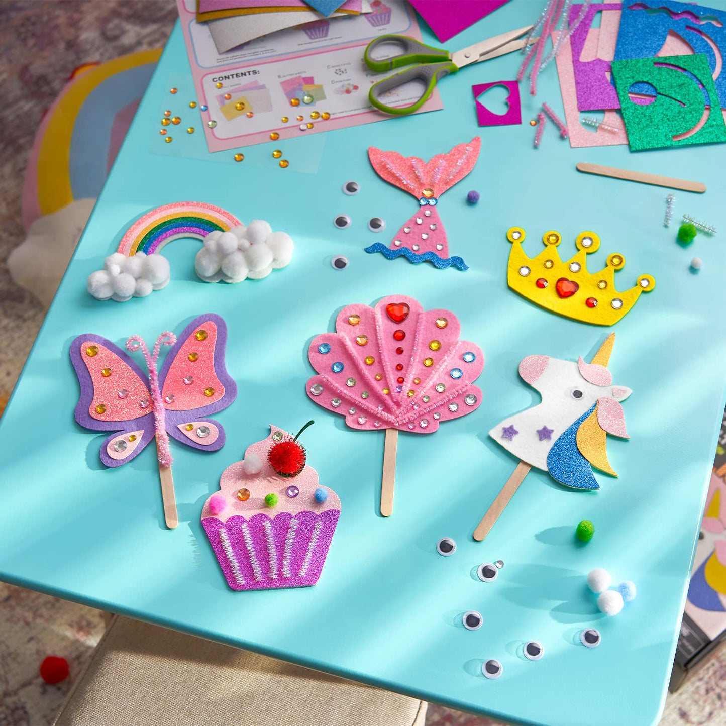 Arteza Kids Felt Craft Kit, Glitter & Glitz