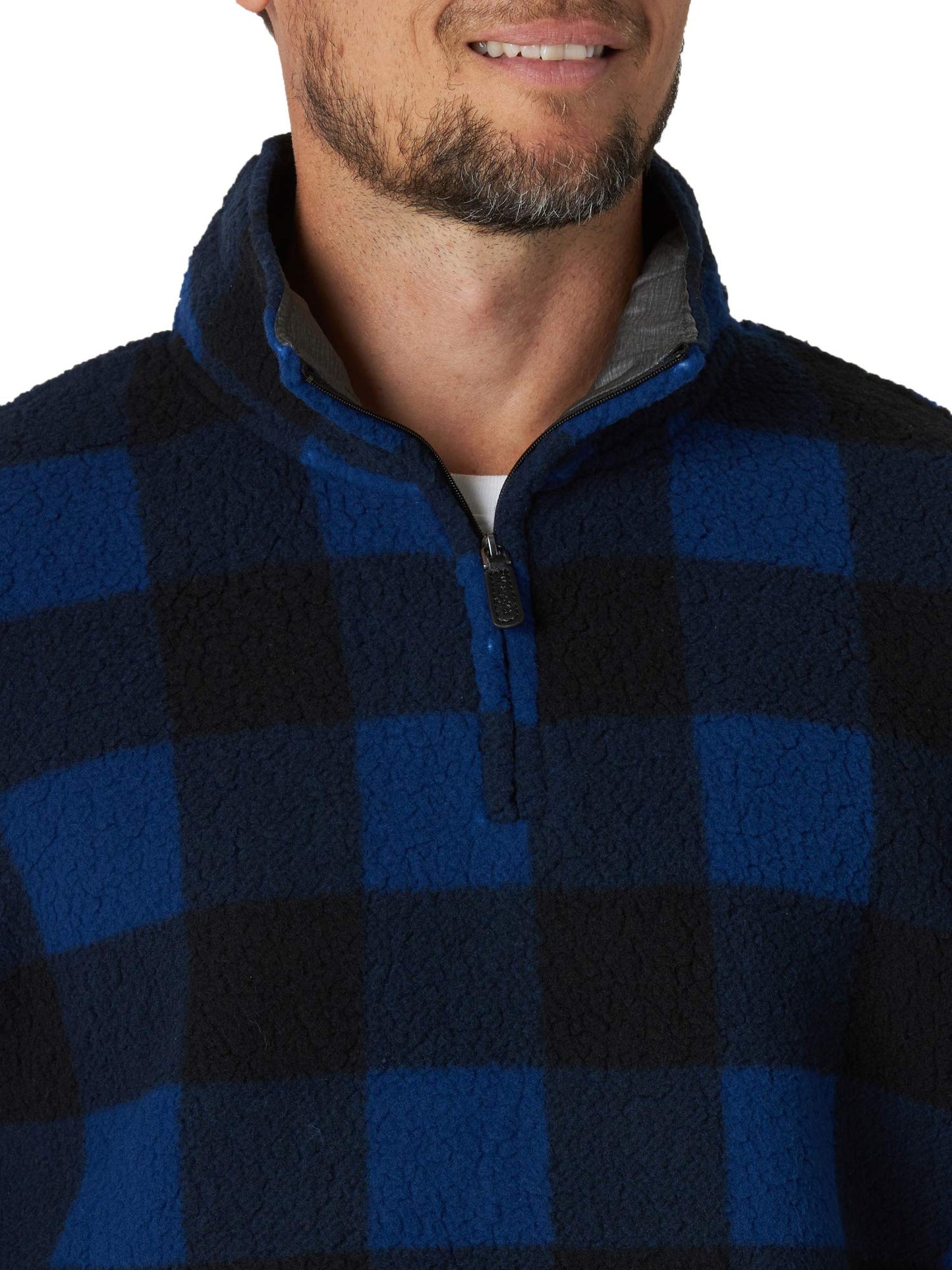 Wrangler Authentics Men's Wooly Fleece Quarter-Zip, Blue Buffalo, X-Large