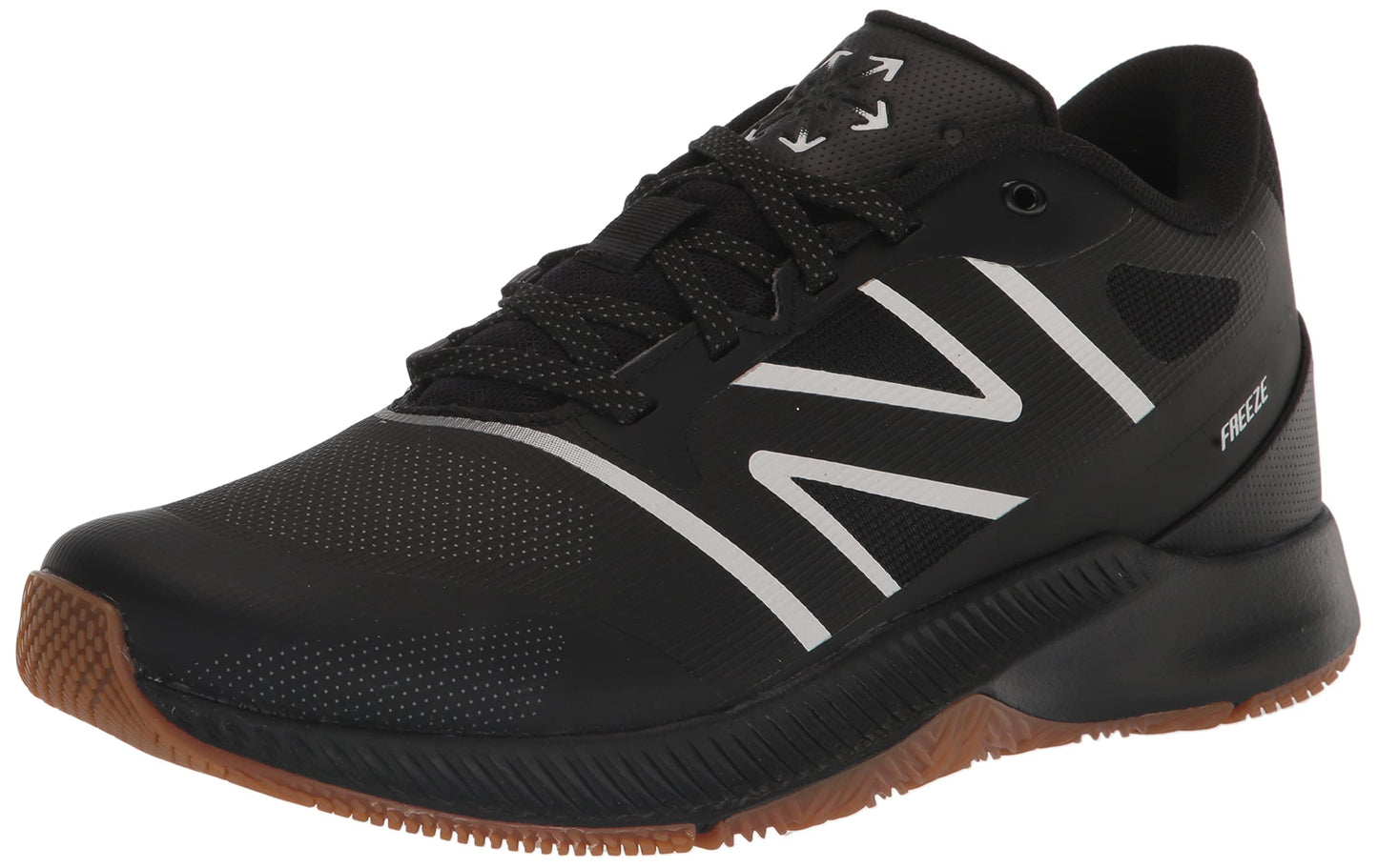New Balance Men's FreezeLX V4 Box Lacrosse Shoe, Black/Gum/White, 12