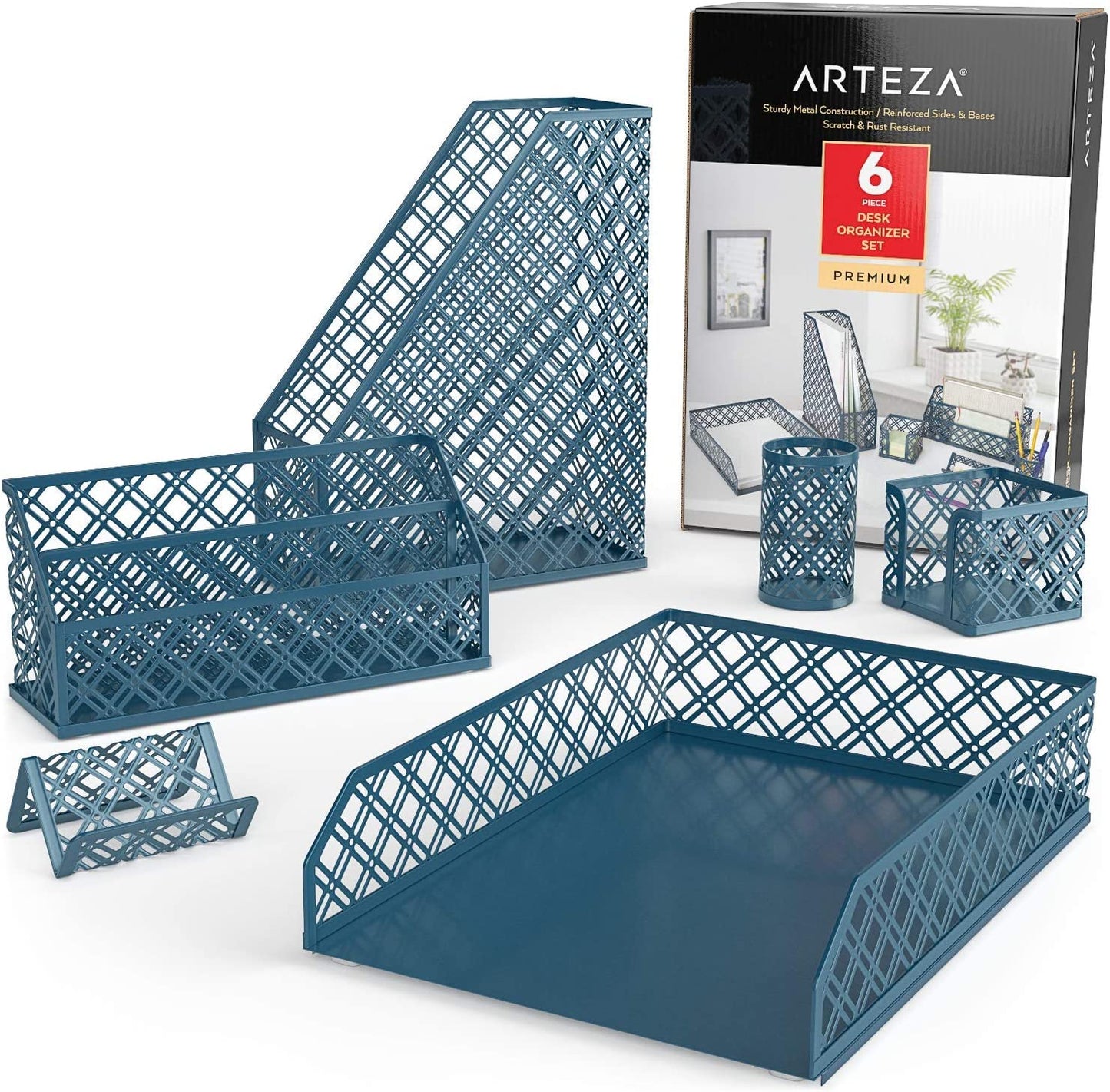 Arteza Desk Organizer, Dark Green - 6 Piece Set