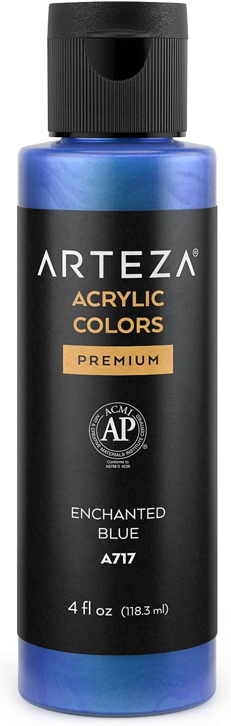 Arteza Iridescent Acrylic Paint, 4oz Bottle - Enchanted Blue A717